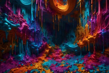 Splash art, Epic Instagram, art station, colorful ink splatter style - AI Generative