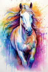 illustration of colored horse