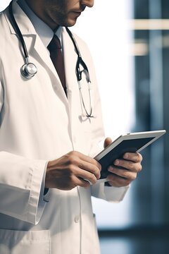 image doctor using digital tablet