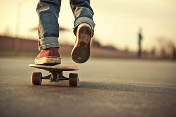 image legs of a boy riding a skateboard
