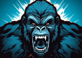 angry Gorilla vector design - obrazy, fototapety, plakaty