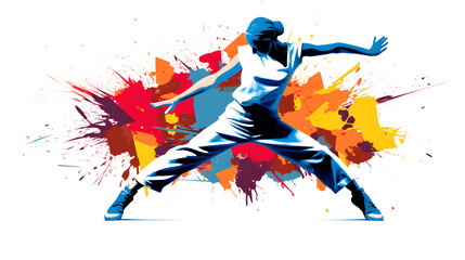 Vibrant Olympic Breakdancing Pictogram