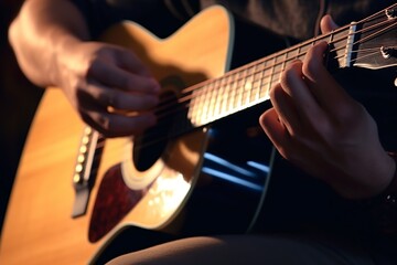 Fototapeta na wymiar image hands playing a guitar