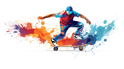 Vibrant Olympic Skateboard Pictogram