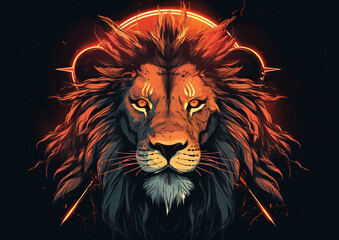 lion head vector tribal style design vector