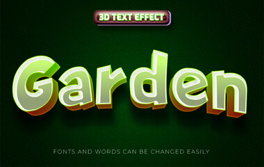 Garden 3d editable text effect style
