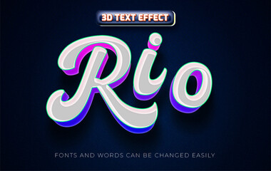 Rio gradient 3d editable text effect style