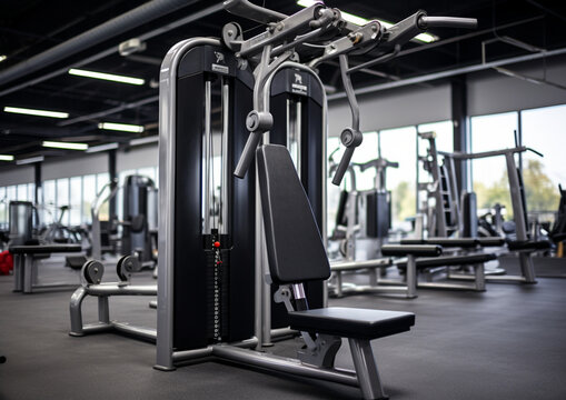 Pec Deck at the gym photo 8k