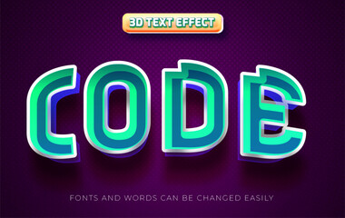 Code programmer 3d editable text effect style