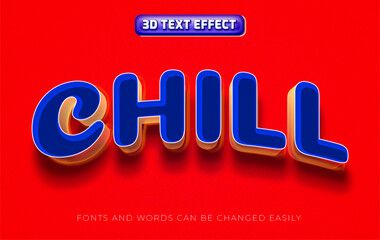 Chill 3d editable text effect style
