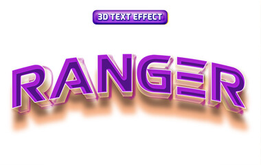Ranger 3d editable text effect style