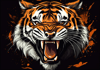 tiger head vector t shirt design