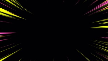 Loopable colorful motion firework frame with an alpha channel on a transparent 4K background.