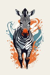  zebra in design for banner, prints, wall art, decor, decoration, t - shirt design, vector, illustration