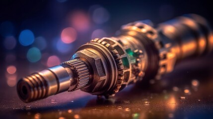 Fototapeta na wymiar Electric Spark: Powerful Car Plug with Metal Connector for Auto Ignition and Technology-driven Motor, generative AI