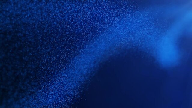 Blue DNA strand of the human genome generate from atoms and genetic cells. Rna, dna and chromosome research at science biology laboratory. Genetics and biotechnology concept render 3d animation.