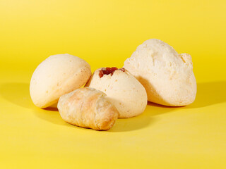 Traditional food from Brazil, Colombia, cheese bread, cassava bread, Almojabana