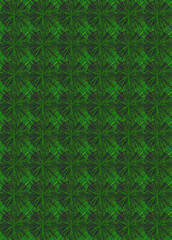 Pattern formed by green radiant circles