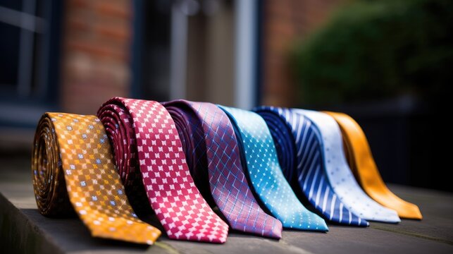 Neatly arranged suits and ties