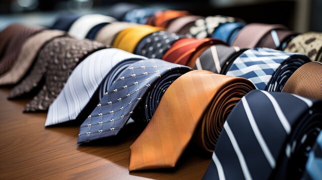 Neatly arranged suits and ties
