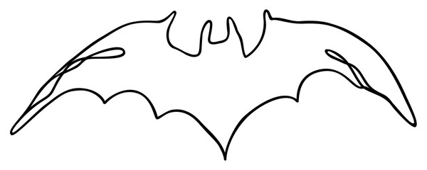 Bat Line Art | Halloween spooky Season | Flying Bat | Black Line Art | One Line Drawing | Flapping Wings