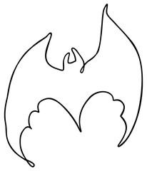 Bat Line Art | Halloween spooky Season | Flying Bat | Black Line Art | One Line Drawing | Flapping Wings