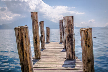 Fototapeta premium wooden pier on the lake