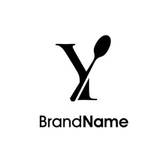 Luxury Initial Y Spoon Logo