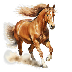 Obraz premium The horse is running, no shadows, maximum detail, sharpness throughout the image, maximum resolution, realistic on a white background.