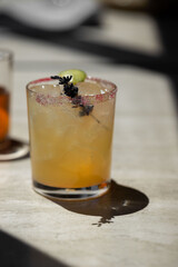 Cocktail with fresh lavender 