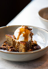 Close Up of Toffee Pudding Cake 