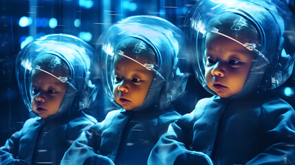 the concept of raising babies of the future, the development of technology and the information field in newborns, gestation outside the womb, cloning, development of abilities before birth