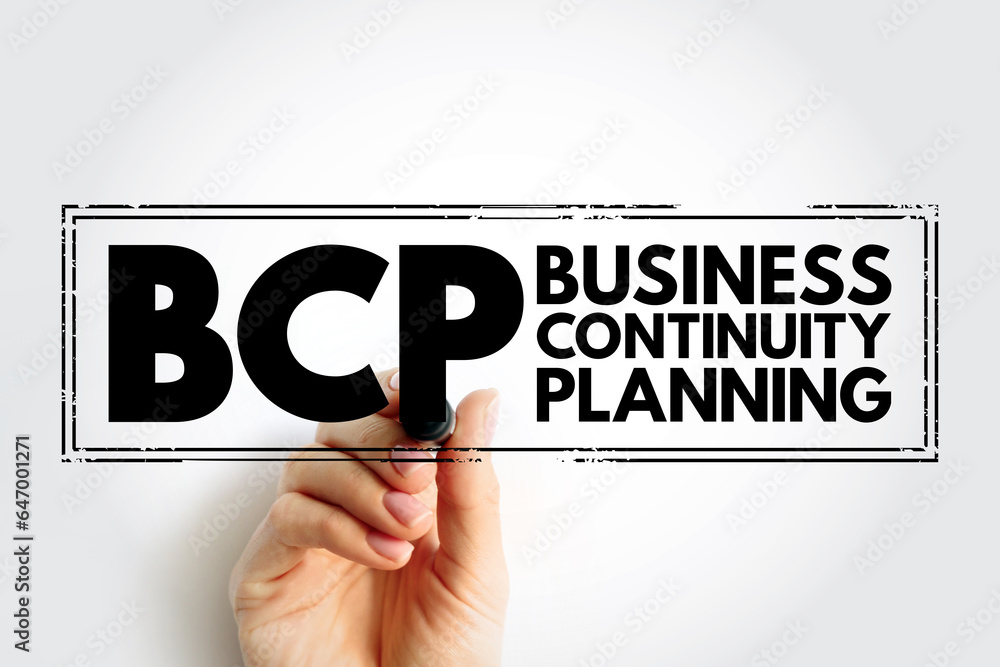 Poster bcp business continuity planning - process involved in creating a system of prevention and recovery 