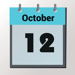 vector calendar page with date November 12, light colors
