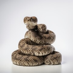 A large brown snake on a pile of smaller snakes