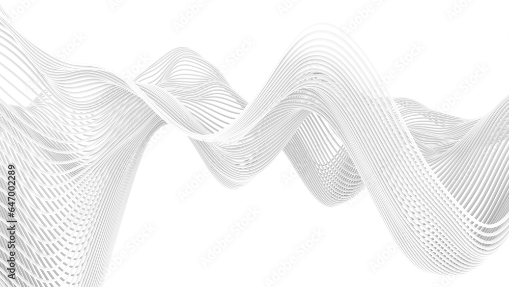 Poster beautiful abstract wavy wires on a white background. modern technological background. an element of 