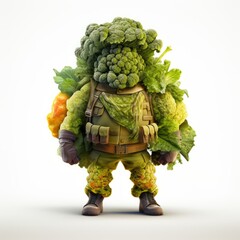 A man carrying a heavy load of vegetables on his back