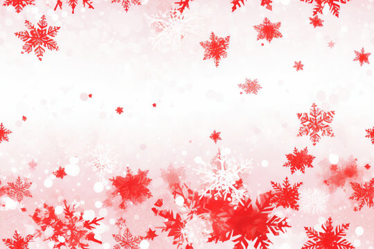 Red and white snowflakes background wallpaper