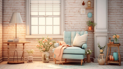 Quaint Corner with Vintage Decor and Soft Furnishings