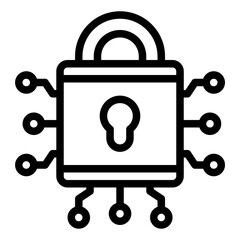 Padlock security outline icon