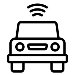 Autonomous Car Driving outline icon