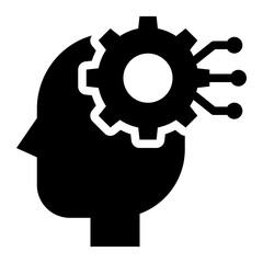 Machine Learning solid glyph icon