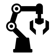 Robotic Arm solid glyph icon