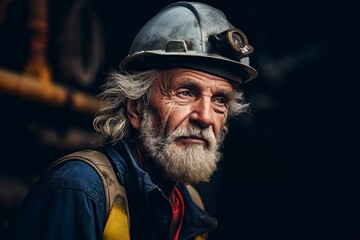 Obraz premium older man with a beard posing in front of the camera