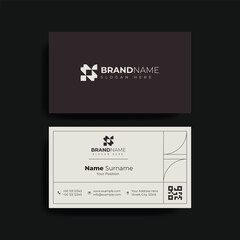 Modern Trendy Boxy Line Shape Business Card Design