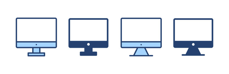 Computer icon vector. computer monitor sign and symbol