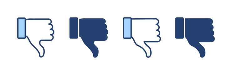 Dislike icon vector. dislike sign and symbol. Hand with thumb down