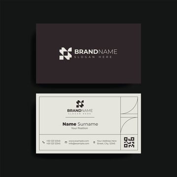 Modern Trendy Boxy Line Shape Business Card Design