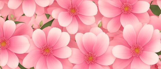 Background full of pretty pink flowers from Generative AI