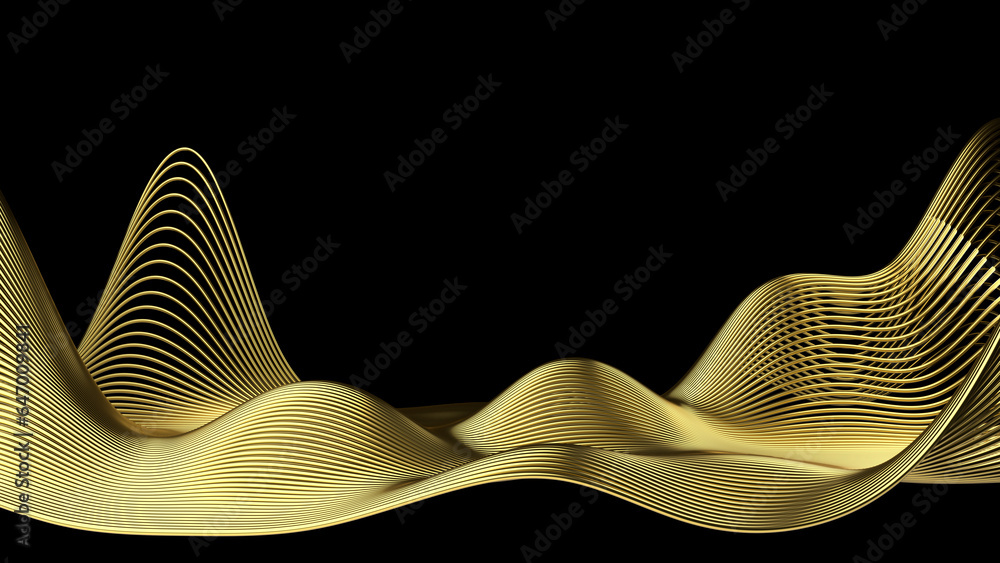 Poster beautiful abstract wavy wires on a black background. modern technological background. an element of 